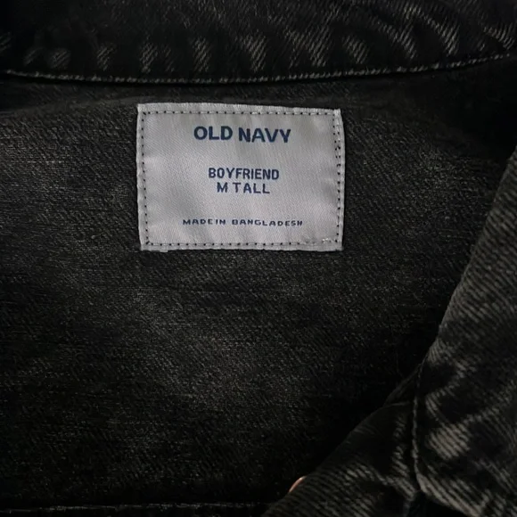 Old Navy Black Boyfriend Medium Tall Jean Jacket - Picture 2 of 3